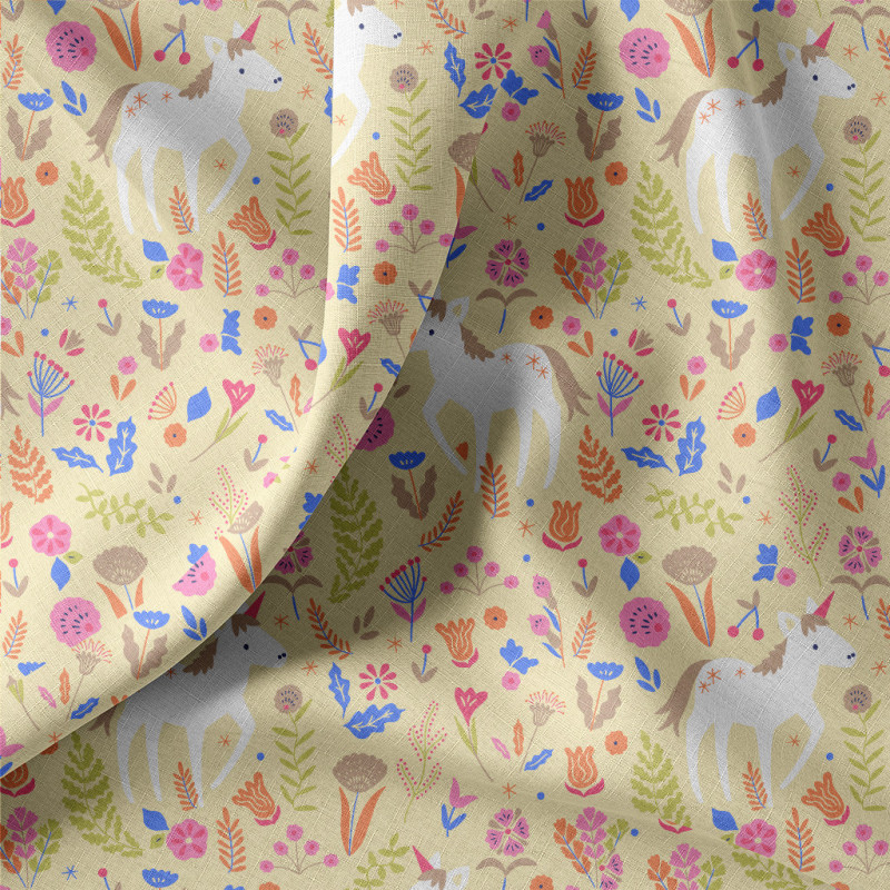 Algodón resinado JOLICORN Amarillo / Rosa